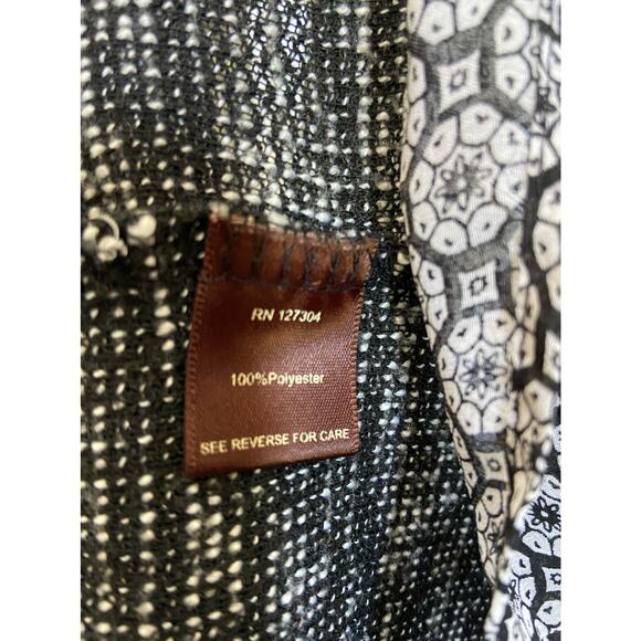 Multiples Womens Tunic Size Large Textured Lace Sweater Black Gray White Mixed - Picture 5 of 5